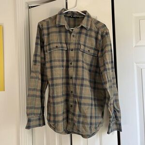 Black Diamond Green, Blue, and Orange Plaid Shirt